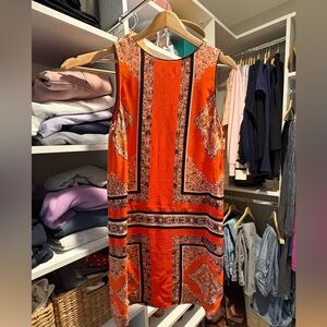 Maeve Orange and Black Geometric Mini Dress